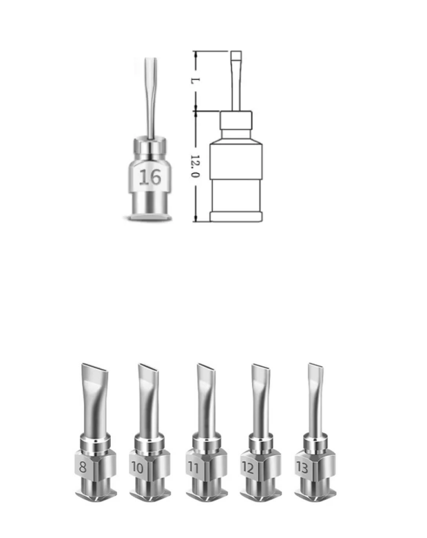 Agulha plana de metal
